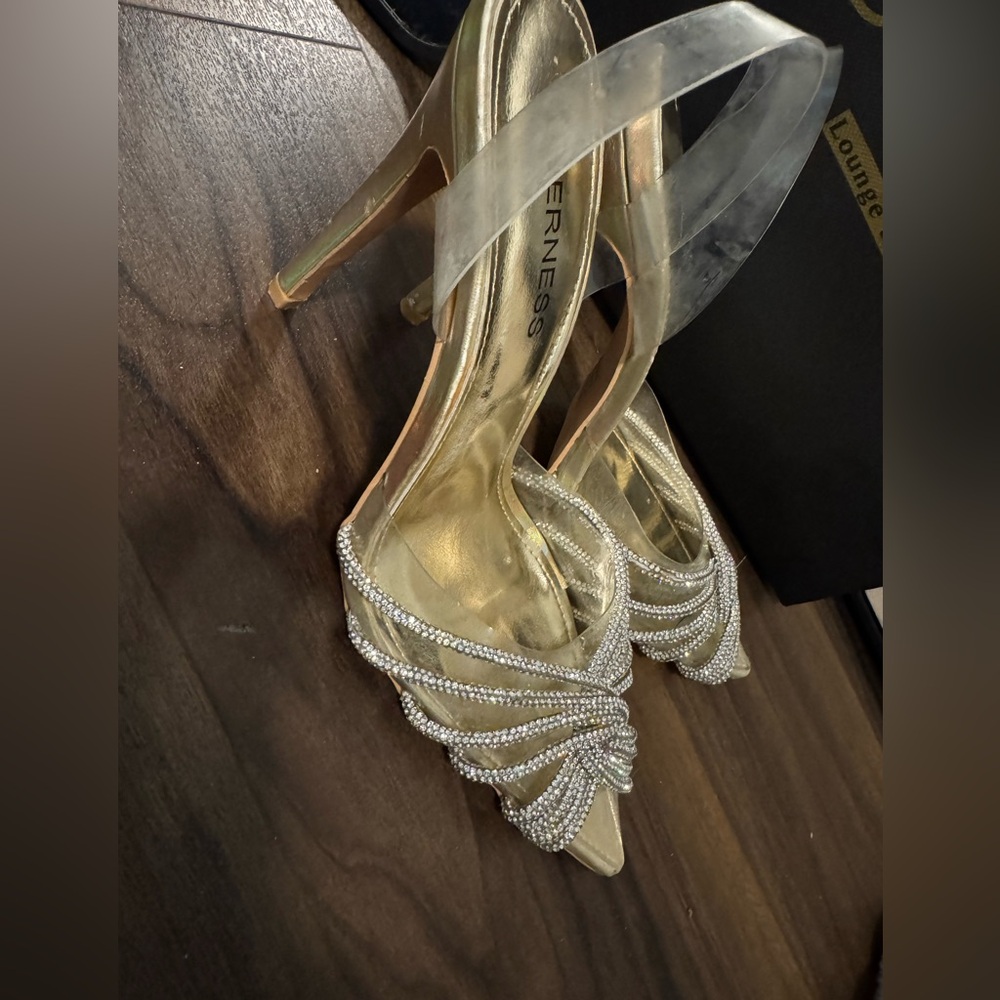 Elegant Gold Rhinestone Heels